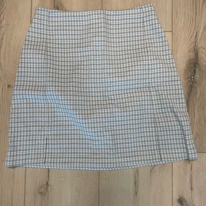LIGHT BLUE PLAID SKIRT
